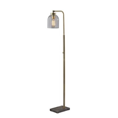 Picture of Adesso Bristol Floor Lamp, 55inH, Brown/Antique Brass/Clear