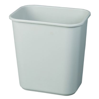 Picture of Rubbermaid Durable Rectangular Plastic Wastebasket, 7 Gallons, 15inH x 14-1/4inW x 10-1/4inD, Gray