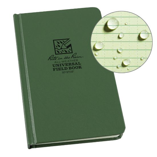 Picture of Rite in the Rain Hardcover Notebook, 4 3/4in x 7 1/2in, Universal Rule, 160 Pages (80 Sheets), Green