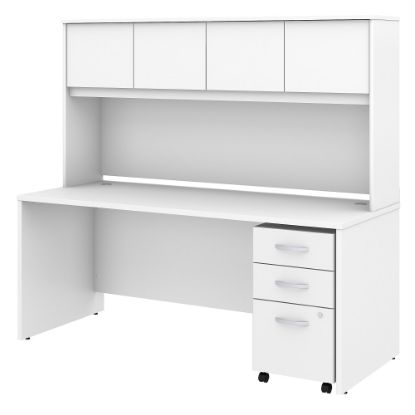 Picture of Bush Business Furniture Studio C 72inW Office Computer Desk With Hutch And Mobile File Cabinet, White, Standard Delivery