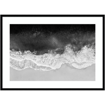 Picture of Amanti Art Waves In Black And White by Maggie Olsen Wood Framed Wall Art Print, 41inW x 30inH, Black