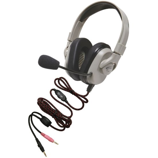 Picture of Califone Headset, Rechargeable, Vol Cntrl, Mic, Via Ergoguys - Stereo - USB - Wired - 50 Ohm - 20 Hz - 20 kHz - Over-the-head - Binaural - Circumaural - 6 ft Cable - Noise Reduction Microphone - Noise Canceling - Gray