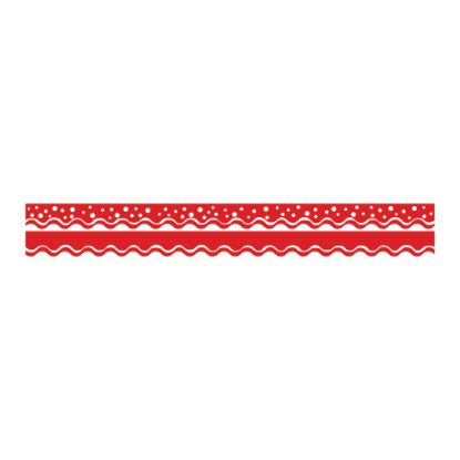 Picture of Barker Creek Scalloped-Edge Double-Sided Borders, 2 1/4in x 36in, Happy Cherry, Pack Of 13