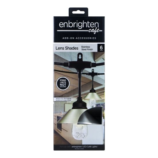 Picture of Enbrighten Cafe Light Shades, Silver, Pack Of 6 Shades