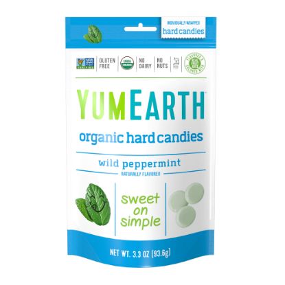 Picture of YumEarth Organic Wild Peppermint Hard Candies, 3.3 Oz, Pack Of 3 Bags