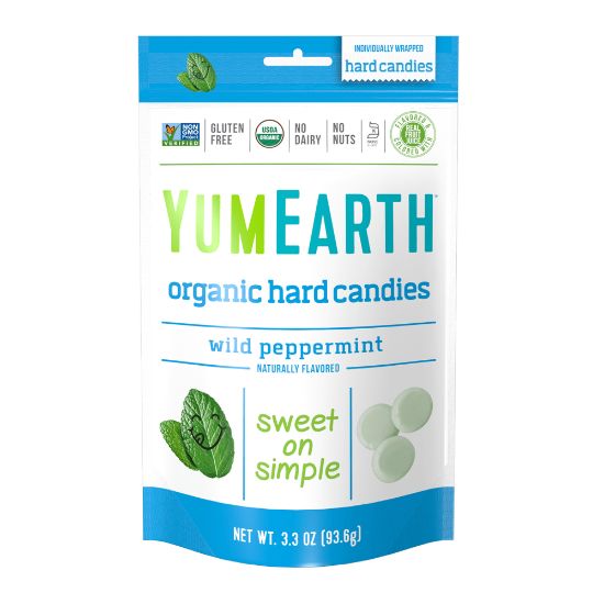 Picture of YumEarth Organic Wild Peppermint Hard Candies, 3.3 Oz, Pack Of 3 Bags