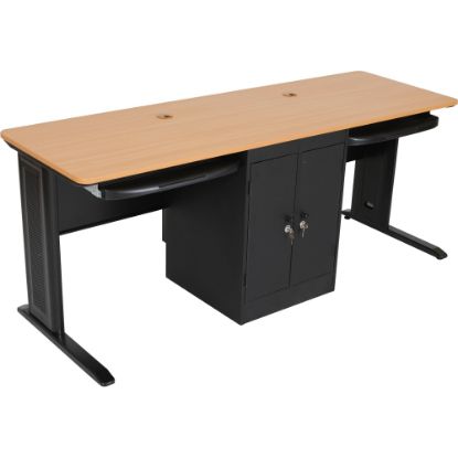 Picture of Balt LX 72 Workstation - Teak - Rectangle Top - 72in Table Top Width x 24in Table Top Depth x 0.75in Table Top Thickness - Assembly Required - Steel, Polyvinyl Chloride (PVC)