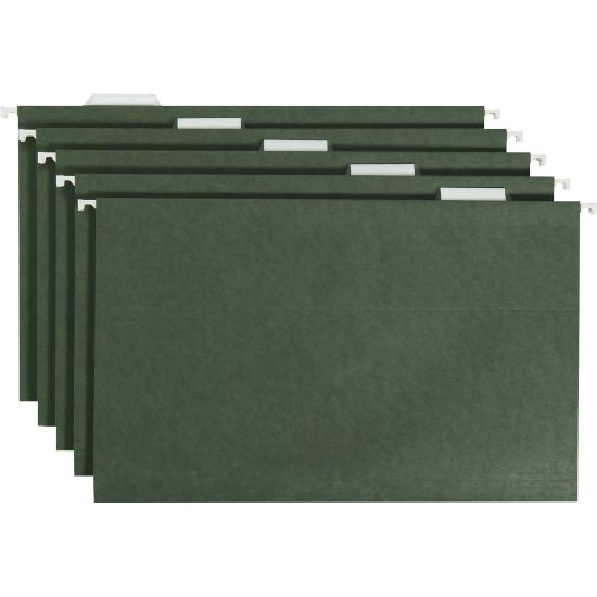 Picture of Smead Premium-Quality Hanging Folders, 1/5 Cut, Legal Size, Standard Green, Pack Of 25