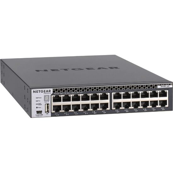 Picture of Netgear ProSafe M4300 24G Managed Switch 24 x 10GbE - 24 Ports - Manageable - 10GBase-T, 10GBase-X - 4 Layer Supported - Modular - Twisted Pair, Optical Fiber - 1U High