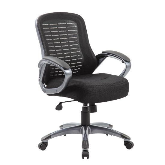 Picture of Boss Office Products Ribbed Mesh High-Back Task Chair, Black