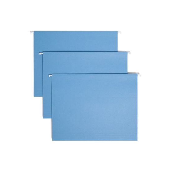 Picture of Smead Hanging File Folders, 1/5-Cut Adjustable Tab, Letter Size, Blue, Box Of 25