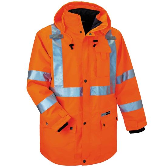 Picture of Ergodyne GloWear 8385 Type R Class 3 High-Visibility 4-In-1 Jacket, X-Large, Orange