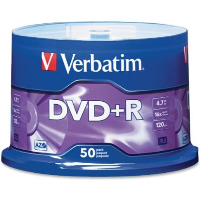 Picture of Verbatim DVD+R Recordable Media Spindle, no valueGB/no value Minutes, Pack Of no value