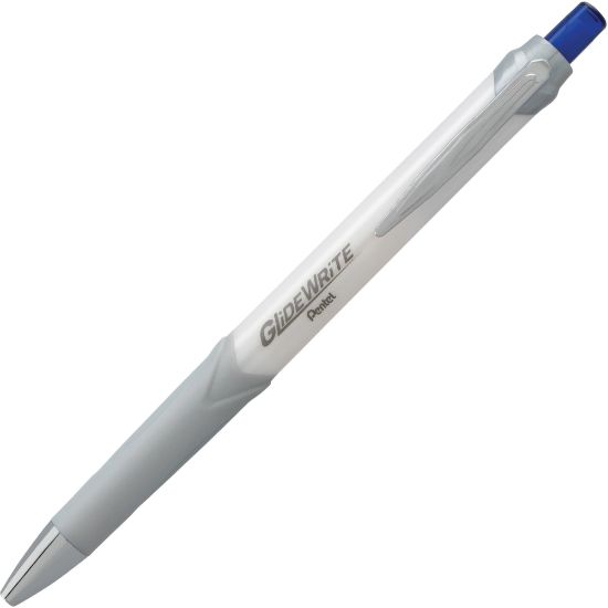 Picture of Pentel GlideWrite Signature Gel Ballpoint Pen - 1 mm Pen Point Size - Blue, White Gel-based Ink - 1 Dozen