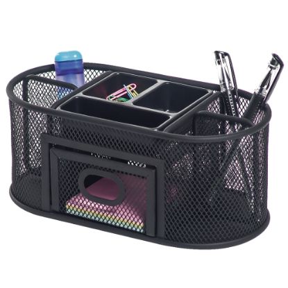 Picture of Office Depot Brand Mesh Oval Desk Organizer, Black