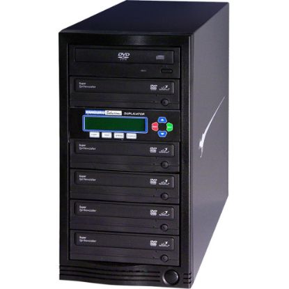 Picture of Kanguru DVD Duplicator 1 to 5 Target - Disk duplicator - DVD�RW (�R DL) x 5, DVD-ROM x 1 - max drives: 6 - 24x - USB 2.0 - external - TAA Compliant