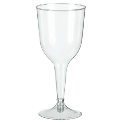 Picture of Amscan Plastic Wine Glasses, 10 Oz, Clear, 20 Glasses Per Pack, Case Of 2 Packs