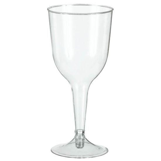 Picture of Amscan Plastic Wine Glasses, 10 Oz, Clear, 20 Glasses Per Pack, Case Of 2 Packs