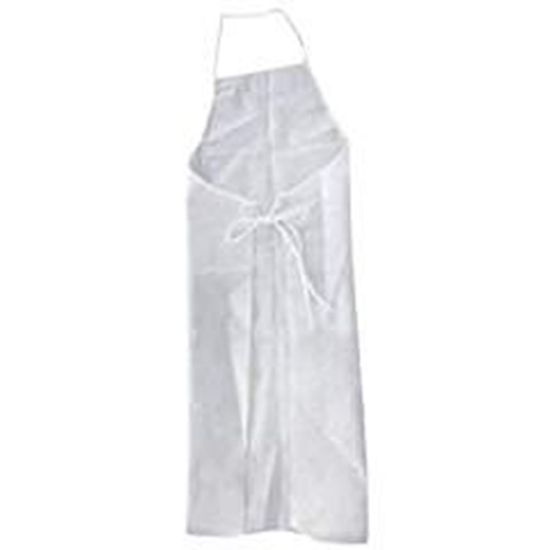 Picture of Goldmax Disposable Plastic Apron, 28in x 46in, 2 mil, White, Carton Of 5