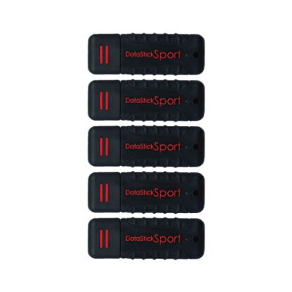 Picture of Centon DataStick Pro USB 2.0 Flash Drives, 64GB, Sport Black, Pack Of 5 Flash Drives, S1-U2W1-64G-5B