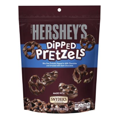 Picture of Hersheys Chocolate-Dipped Pretzels, 8.5 Oz, Pack Of 6 Bags