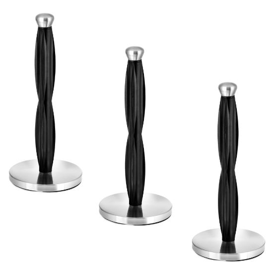 Picture of Alpine Paper Towel Holders, Pewter Perfect, 14in x 6-3/4in x 6-3/4in, Black/Silver, Pack Of 3 Holders