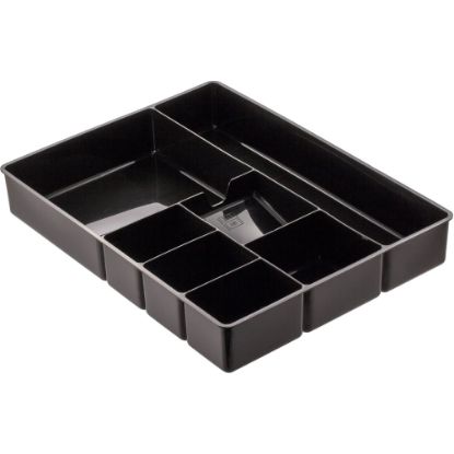 Picture of Officemate Plastic 8-Compartment Storage Deep Drawer Organizer Tray, 2 1/4in x 15 1/8in x 11 1/2in, Black