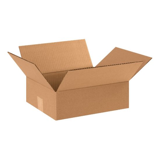 Picture of Partners Brand Flat Corrugated Boxes, 12in x 10in x 4in, Kraft, Pack Of 25