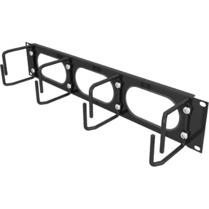 Picture of Vertiv 2U Horizontal Cable Manager with Metal D Rings - Black - 1 Pack - 2U Rack Height - 19in Panel Width - Metal