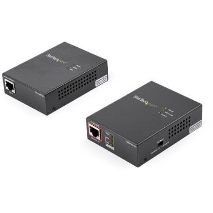 Picture of StarTech.com 1 Port Gigabit PoE Injector & Splitter Kit - 60W High/Ultra Power over Ethernet Injector 100m - 12V-24VDC Out 802.3bt Midspan