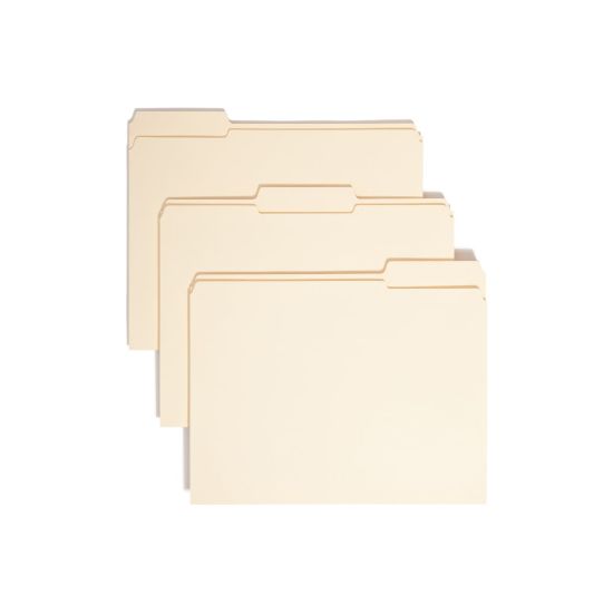 Picture of Smead Reinforced Tab File Folders, Letter Size, 1/3 Cut, Manila, Box Of 100