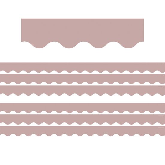 Picture of Teacher Created Resources Scalloped Border Trim, Light Mauve, 35ft Per Pack, Set Of 6 Packs