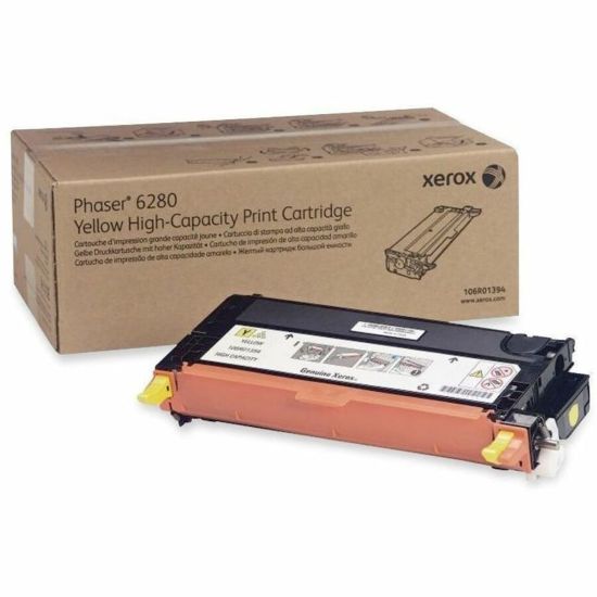 Picture of Xerox 6280 Yellow High Yield Toner Cartridge, 106R01394