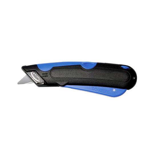 Picture of Cosco EasyCut Self-Retracting-Blade Safety Cutter, Black/Blue