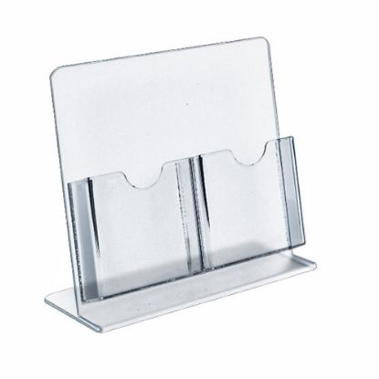 Picture of Azar Displays Slant-Back Brochure Holders, 2 Pocket, 8 1/2inH x 9inW x 4inD, Clear, Pack Of 2 Holders