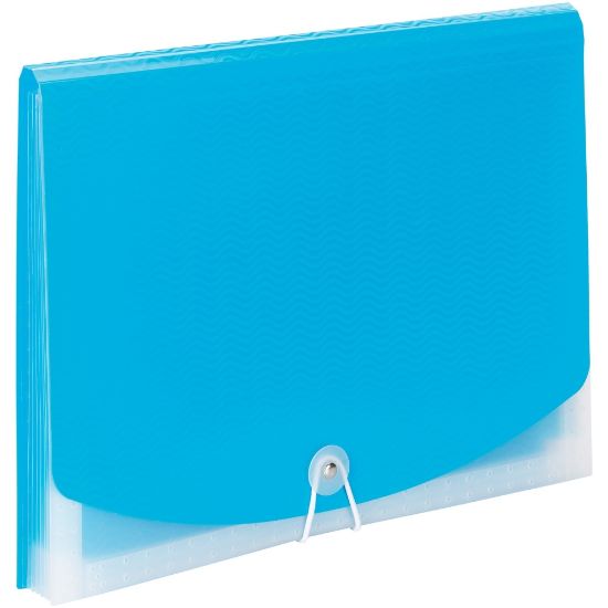 Picture of Smead Letter Expanding File - 8 1/2in x 11in - 7 Pocket(s) - 6 Divider(s) - Multi-colored, Teal, Clear - 1 Each