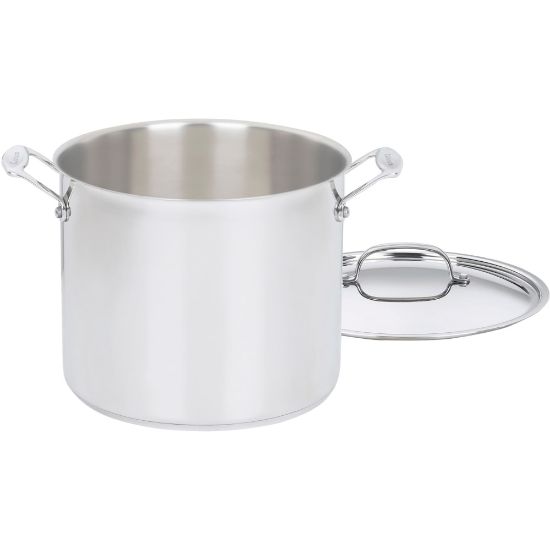 Picture of Cuisinart Chefs Classic 76626 Stockpot - 12 quart Stockpot - Stainless Steel - Dishwasher Safe - Oven Safe