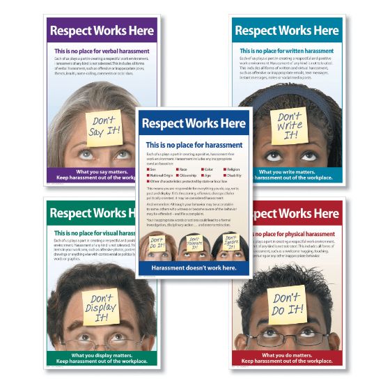 Picture of ComplyRight Harassment Poster Bundle, English, 22in x 15in, Pack Of 5 Posters