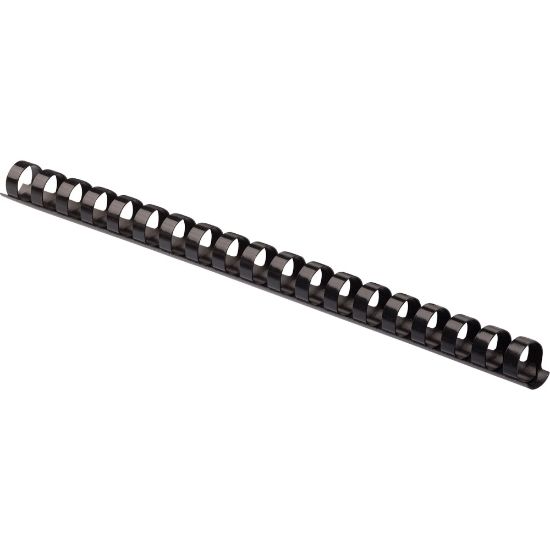 Picture of Fellowes Plastic Combs - Round Back 5/8in 120 sheets Black 25 pk - 0.6in Height x 10.8in Width x 0.6in Depth - 0.62in Maximum Capacity - 120 x Sheet Capacity - For Letter 8 1/2in x 11in Sheet - 19 x Rings - Round - Black - Plastic - 25 / Pack