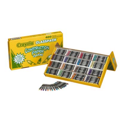 Picture of Crayola Construction Paper Crayons, Assorted Colors, Box Of 400