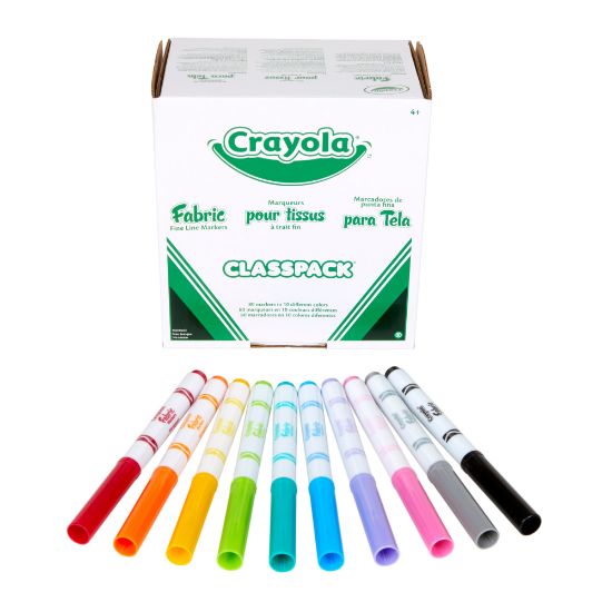 Picture of Crayola Fabric Markers Classpack, Assorted Colors, Pack Of 80