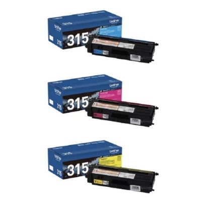 Picture of Brother TN315 Cyan; Magenta; Yellow High Yield Toner Cartridges, Pack Of 3 Cartridges, TN315CMY-OD