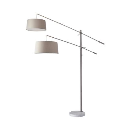 Picture of Adesso Manhattan 2-Arm Arc Lamp, 102inH, Beige Shade/White Base