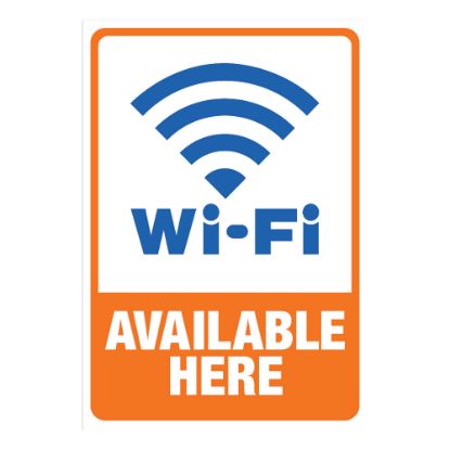 Picture of Cosco Sign Vinyl Decals, Wi-Fi Available Here, 5 1/4in x 6 1/4in