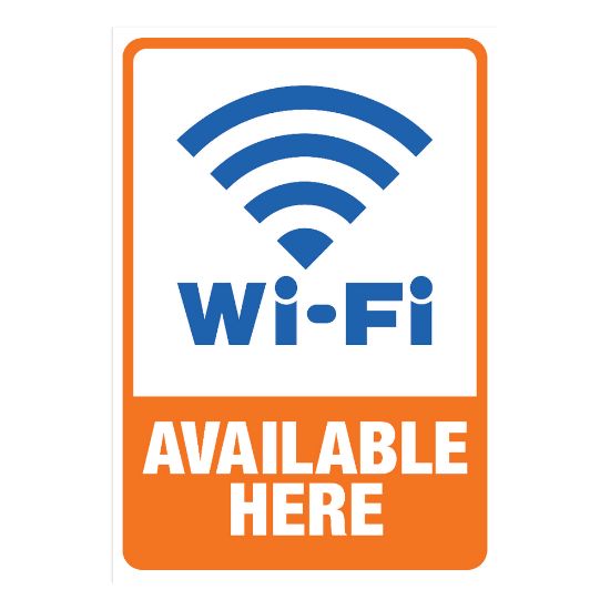 Picture of Cosco Sign Vinyl Decals, Wi-Fi Available Here, 5 1/4in x 6 1/4in