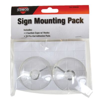 Picture of Cosco Sign-Hanging Accessory Kit, 2 Suction Cups and 20 Adhesive Pads