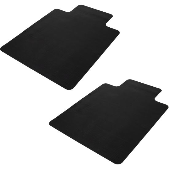 Picture of Mind Reader Office Chair Mat for Hardwood Floors PVC Under Desk Floor Protector, 0.125in H x 35-1/2in W x 47-1/2in D, Black, Set Of 2 Mats