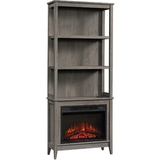 Picture of Sauder Select 72inH Bookcase With Fireplace, Mystic Oak