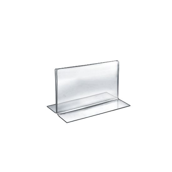 Picture of Azar Displays Double-Foot Acrylic Sign Holders, 5in x 7in, Clear, Pack Of 10