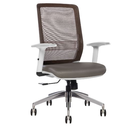 Picture of Sinfonia Sing Ergonomic Mesh/Fabric Mid-Back Task Chair With Antimicrobial Protection, Adjustable Height Arms, Copper/Gray/White